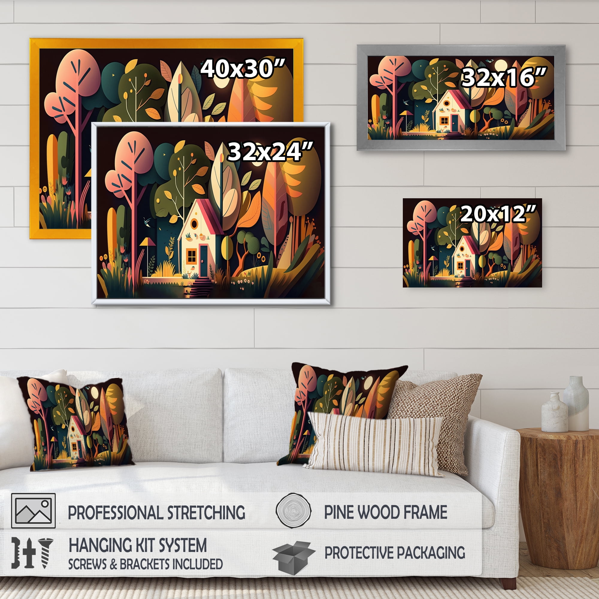 Designart Futuristic Cityscape With Trees III Canvas Wall Art