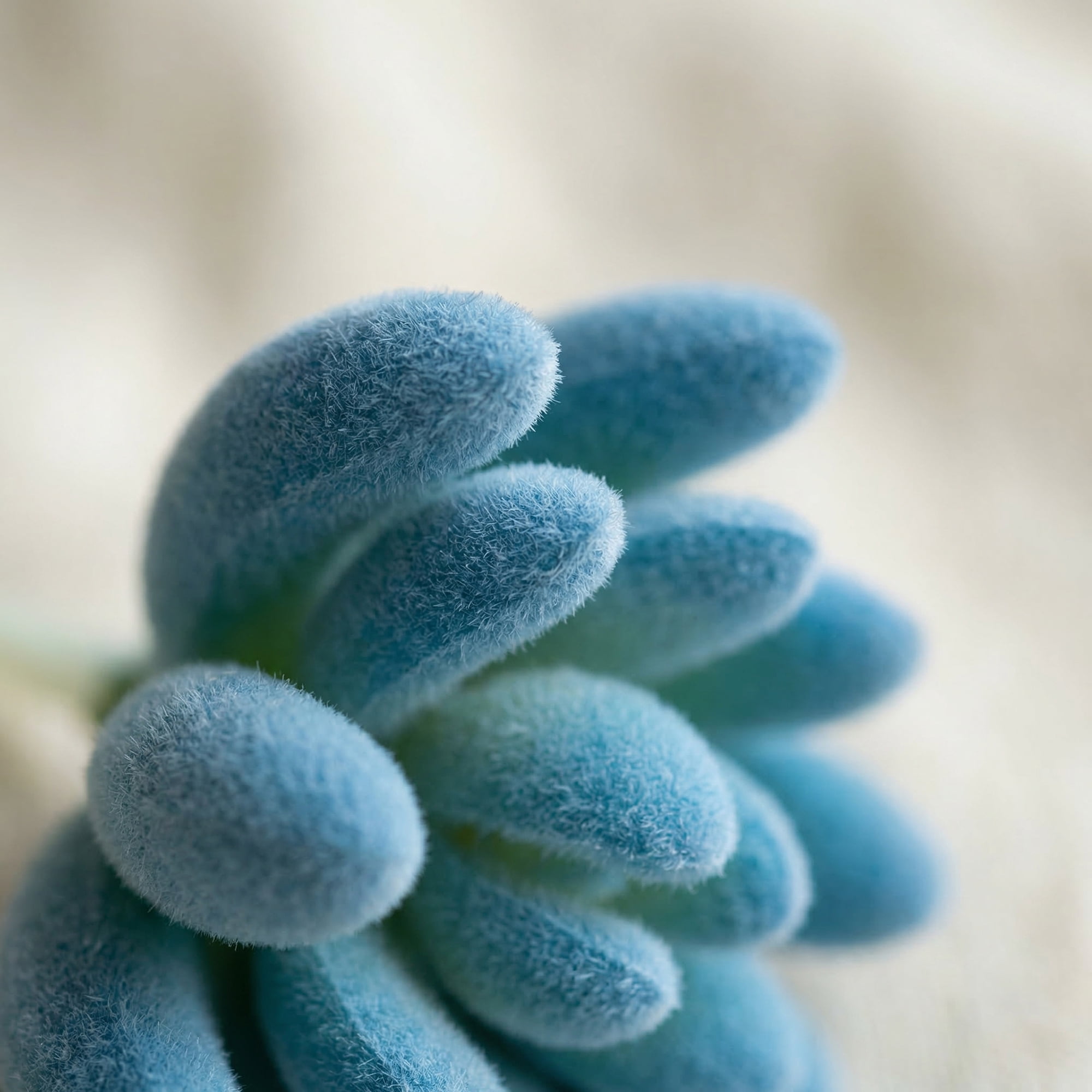 Unique Bargains 10Pcs Artificial Succulents 3.5" Buddha's Hand Blue Money Leaf Beige
