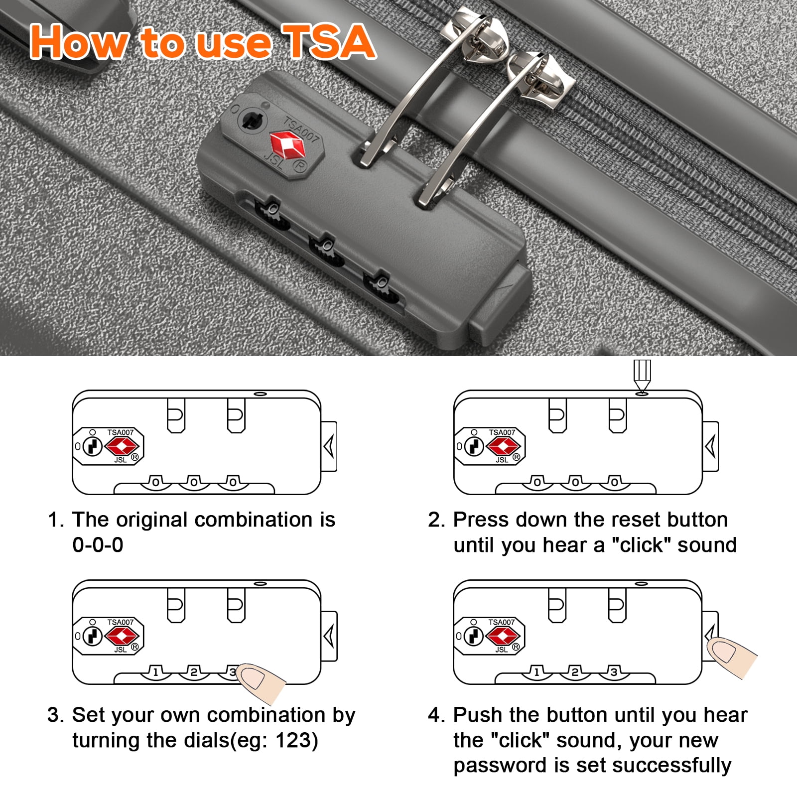 Joyway 6 Piece Hardshell Luggage Set with Spinner Wheels TSA Lock and Scratch-Resistant Finish Durable Lightweight Suitcases(Tote bags in mixed styles)