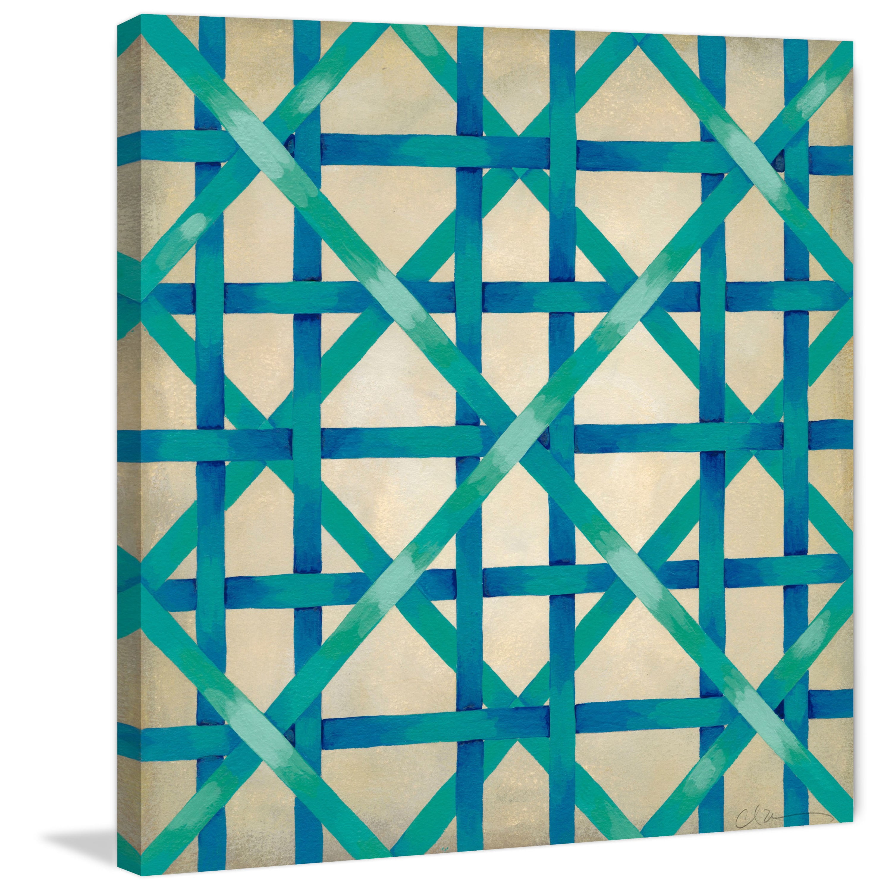 "Woven Symmetry I" Painting Print on Wrapped Canvas