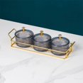 thumbnail image 2 of facefd Snack Dishes Storage Container Fruit Tray Rack Caddy Serving for Countertop 3 Bowls Gray, 2 of 8