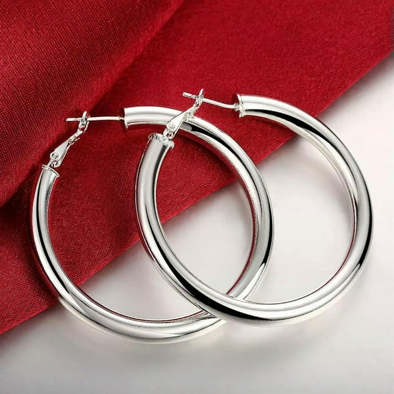 New Popular 925 Silver Circle Loop Earring Popular Ladies Daily Wear Jewelry