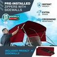 thumbnail image 3 of Knox T35D-D3 85-90 in. Universal 3 Bow Bimini Top Replacement Canvas & Solid Side Blocks - Burgundy, 3 of 7