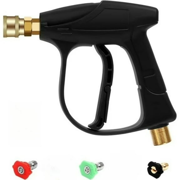Pressure Washer Gun 3000 PSI Max – High Pressure Spray Handle with M22 Hose Connector, 0°/25°/60° Nozzle Tips, Heavy Duty Power Washer for Car Wash, Driveway, Fence, Patio Cleaning