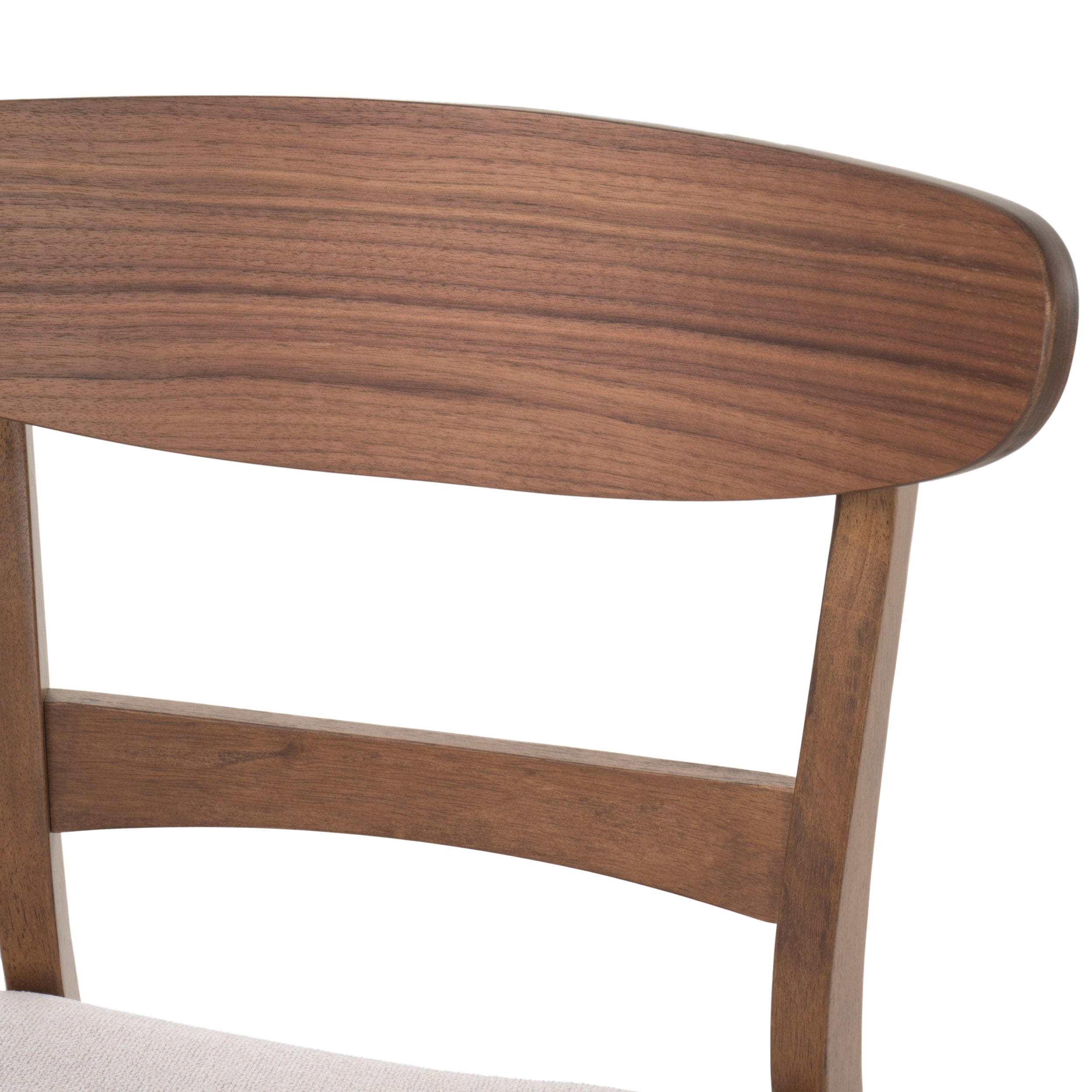 GDF Studio Isador Mid Century Modern Fabric Upholstered Wood Dining Chairs, Set of 2, Light Beige and Walnut