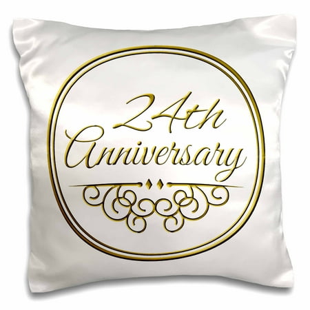 3dRose 24th Anniversary gift - gold text for celebrating wedding ...
