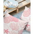 thumbnail image 3 of Outdoor Waterproof Pillow Covers Pack of 2, Coral Sea Snail Starfish Pink Costal Silhouette Pattern Decorative Throw Pillowcases Cushion Covers for Garden Patio Tent Sofa Couch, 18x18 inch, 3 of 8