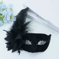 thumbnail image 2 of Xfvqtps Mardi Gras Mask for Women Masquerade Masks Half Face Feather Flower Glitter Lace Carnival Mask for Makeup Performance Ball Party Black-04, 2 of 3
