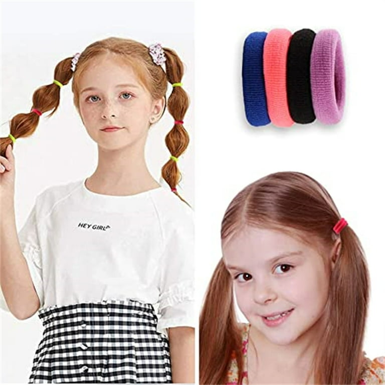 Casewin 100 Pcs Girls Hair Bands, Baby Hair Bobbles, Colored Soft