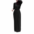 thumbnail image 2 of Guieoi Dress for Women under $10.00 Plus Size Women's Contrasting Color Slim Temperament Long Skirt with Foil Splicing Muslim Dress Dress Black Black*Friday/Cyber*Monday, 2 of 6