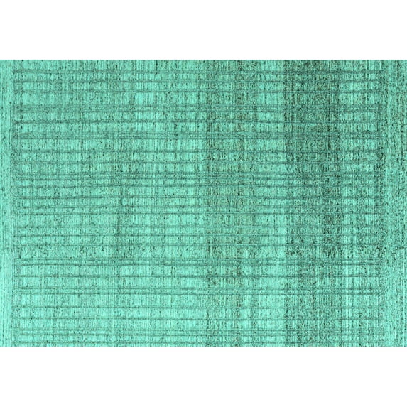 Ahgly Company Indoor Rectangle Solid Turquoise Blue Modern Area Rugs, 2' x 3'
