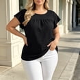 thumbnail image 6 of Tqcoqu Plus Size Tops for Women Summer 2026 Short Sleeve Shirts Tunics Round Neck Casual Loose Blouses,Black Women's L-XXXXL, 6 of 7