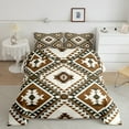 thumbnail image 2 of jejeloiu Rustic Western Aztec Queen Comforter Set,Retro Bohemian Geometric Bedding Sets,Brown Beige Bedding Comforter Set For Men Women,Home Decor Reversible,3-Piece, 2 of 8