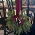 thumbnail image 6 of Small Christmas Cabinet Wreath 9.8" Mini Greenery Wreath with Ribbon Bell for Window Door Chair Backs Holiday Farmhouse Decoration, 6 of 8