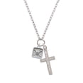 thumbnail image 2 of Delight Jewelry Silvertone Skull and Bones - Square Seal I Have Plans for You Engraved Cross Zoey Necklace, 28", 2 of 4