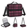 thumbnail image 5 of Pink and Black Checkered Pattern Insulated Lunch Bag with Shoulder Strap and Bottle Holder,Bento School Lunch Bag Box,11x9.5x3.5 Inches, 5 of 5