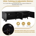 thumbnail image 5 of TV Console with 4 Doors, TUANLUO TV Stand for TVs up to 78", Wood Television Stand, TV Cabinet with Adjustable Shelves, Modern Entertainment Center, TV Stand Furniture for Living Room Bedroom, Black, 5 of 10