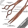 thumbnail image 3 of Coppery Brown Curved Shears - 7inch Pet Grooming Scissors, 3 of 8
