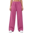 thumbnail image 2 of Chiccall Womens Wide Leg Fleece Lined Sweatpants Winter Lounge Travel Jogger Pants Fall Fashion Outfits 2026 Clothes With Pockets Hot Pink S, 2 of 10