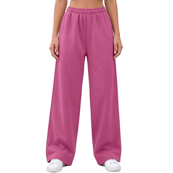 Yutgune Minimalist Women's Wide Leg Sweatpants High Waist Drawstring Womens Sweatpants Basic Loungewear
