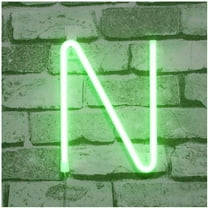 Letter Neon Lights, LED Neon Night Light Neon Lights Wall Decorative Night Light for Kids Bedroom Battery USB Operated Green