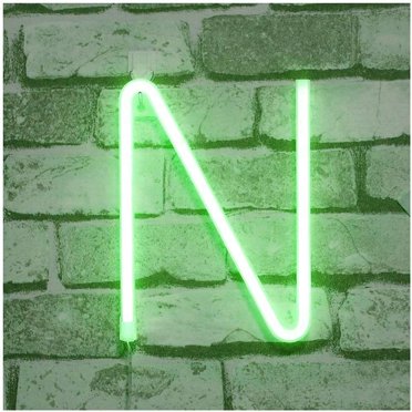 Lumières Néon à Lettres, Veilleuse Néon à LED Lumières Néon Décoratives pour Chambre d'Enfants Batterie USB Vert