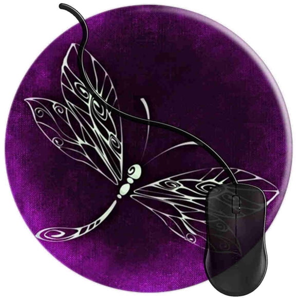 Mouse Pad for Computers,Gaming Mouse-Pads Office for Laptop Mouse Mat for PC Non Slip Mice Pad Dragonfly On Purple 2T518