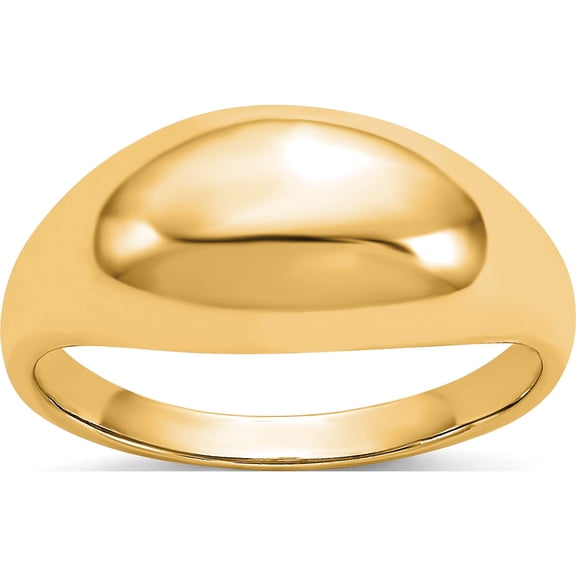 14K Yellow Gold Polished Dome Ring (Size 6.25) Made In United States r389y