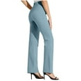 thumbnail image 4 of Guluxicc Yoga Pants for Women Casual Straight Leg Athletic Pants Stretch Business Work Trousers, Blue, L, 4 of 6