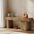 thumbnail image 7 of Tribesigns Thickened Solid Wood Bench, 47" Rustic Farmhouse Entryway Bench with Artistic Legs, 7 of 7