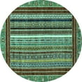 thumbnail image 1 of Ahgly Company Indoor Round Southwestern Turquoise Blue Country Area Rugs, 4' Round, 1 of 4