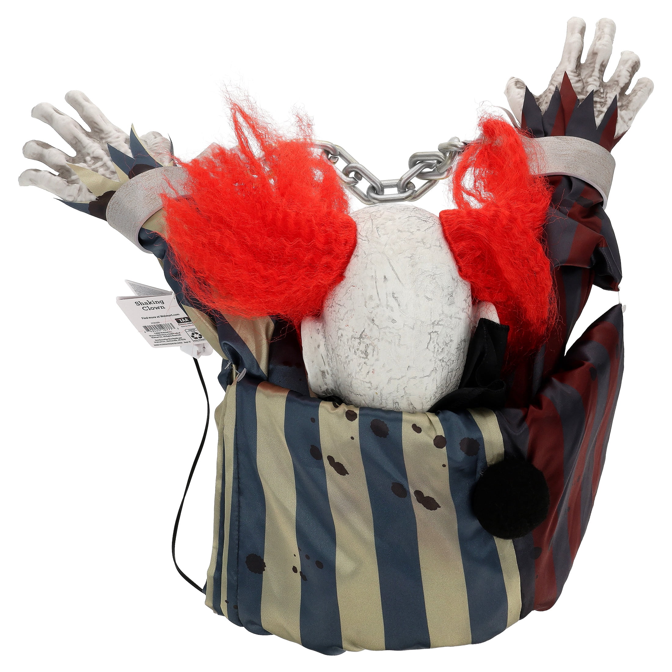 Light-Up Shaking Clown Hanging Decoration, Multicolor, 61", Halloween by Way To Celebrate