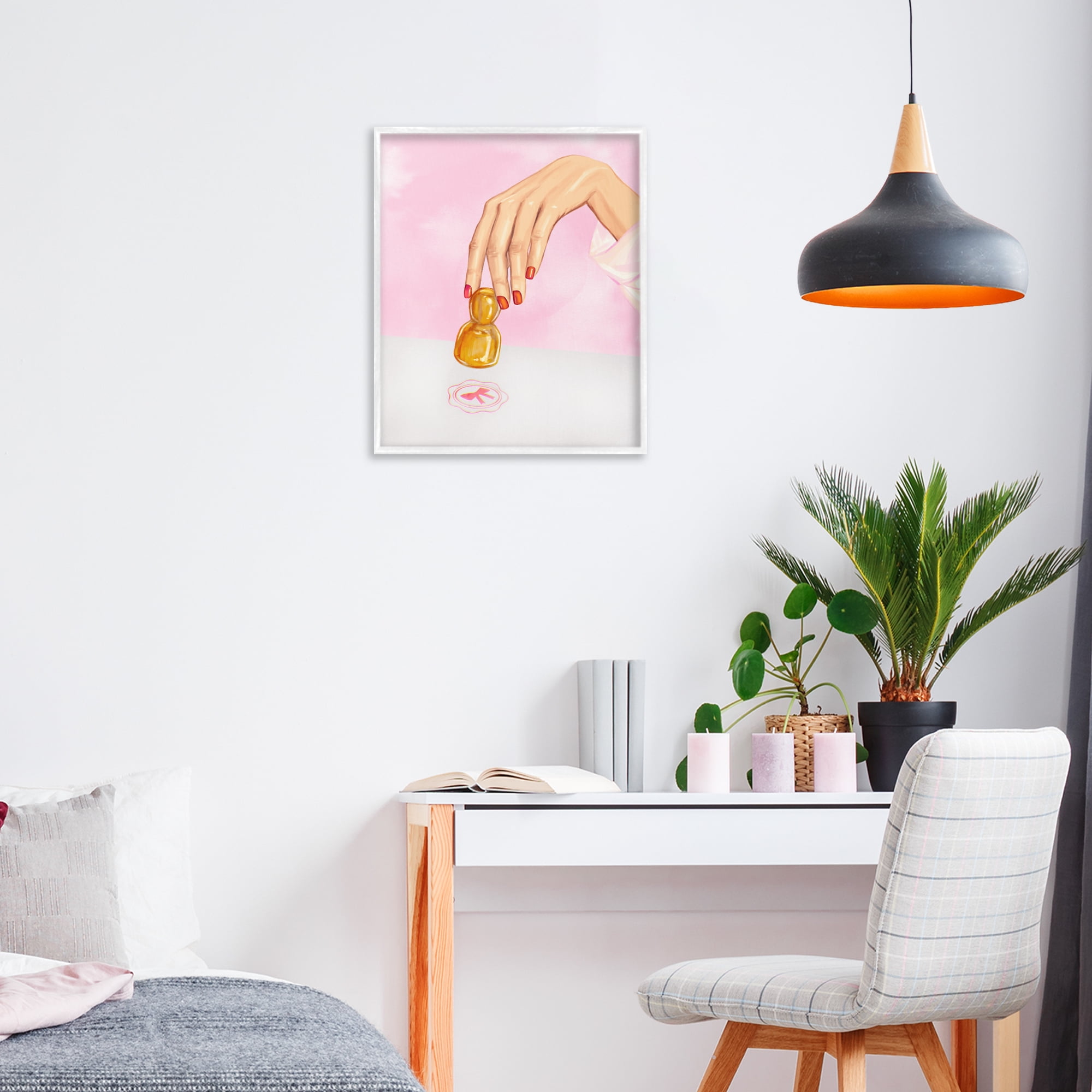 Pink Bow Fashion Stamper White Framed Giclee Art, design by Ziwei Li