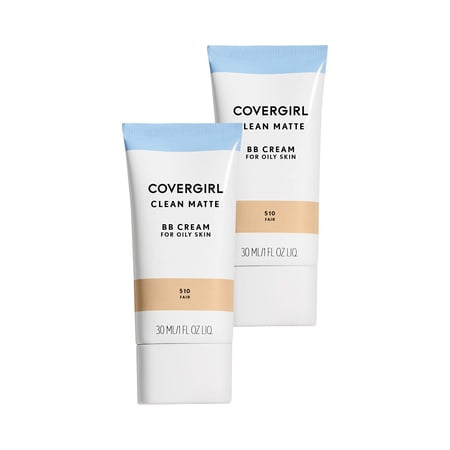 Covergirl Clean Matte BB Cream for Oily Skin, 510 Fair, 1 Fl Oz, Pack of 2 (Packaging May Vary)