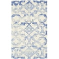 thumbnail image 2 of Safavieh Dip Dye Zowie Distressed Wool Area Rug, Ivory/Blue, 4' x 6', 2 of 8