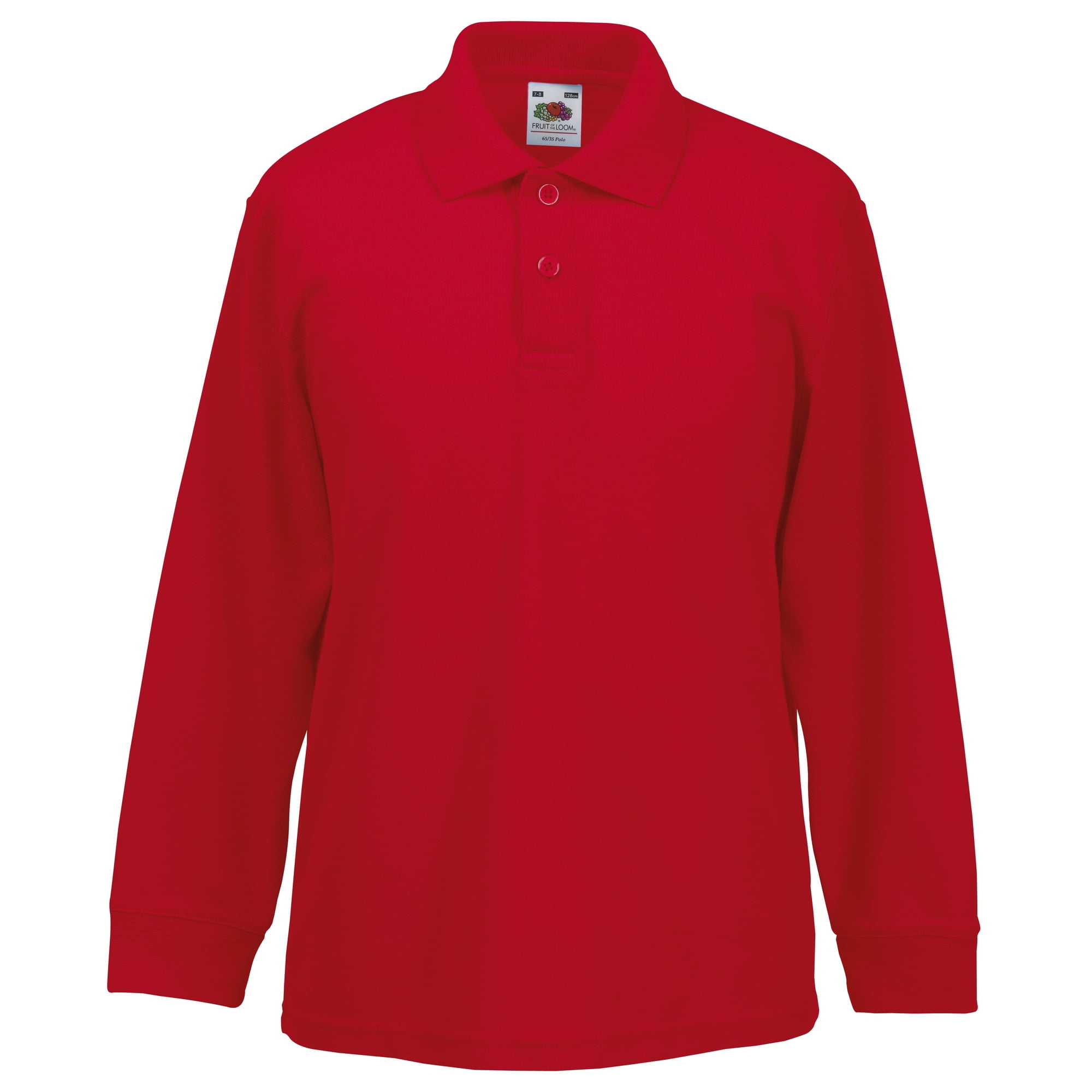 Fruit Of The Loom Childrens Long Sleeve 65/35 Pique Polo / Childrens ...
