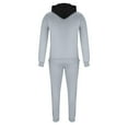 thumbnail image 5 of Lovskoo Men's Track Suits 2 Piece Set Hooded Solid Color T-Shirt Set Sports Long Sleeve Hooded Casual Outwear & Jackets Sets Gray, 5 of 7