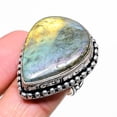thumbnail image 2 of Natural Labradorite Gemstone Handmade 925 Sterling Silver Ring Size 8, 2 of 2