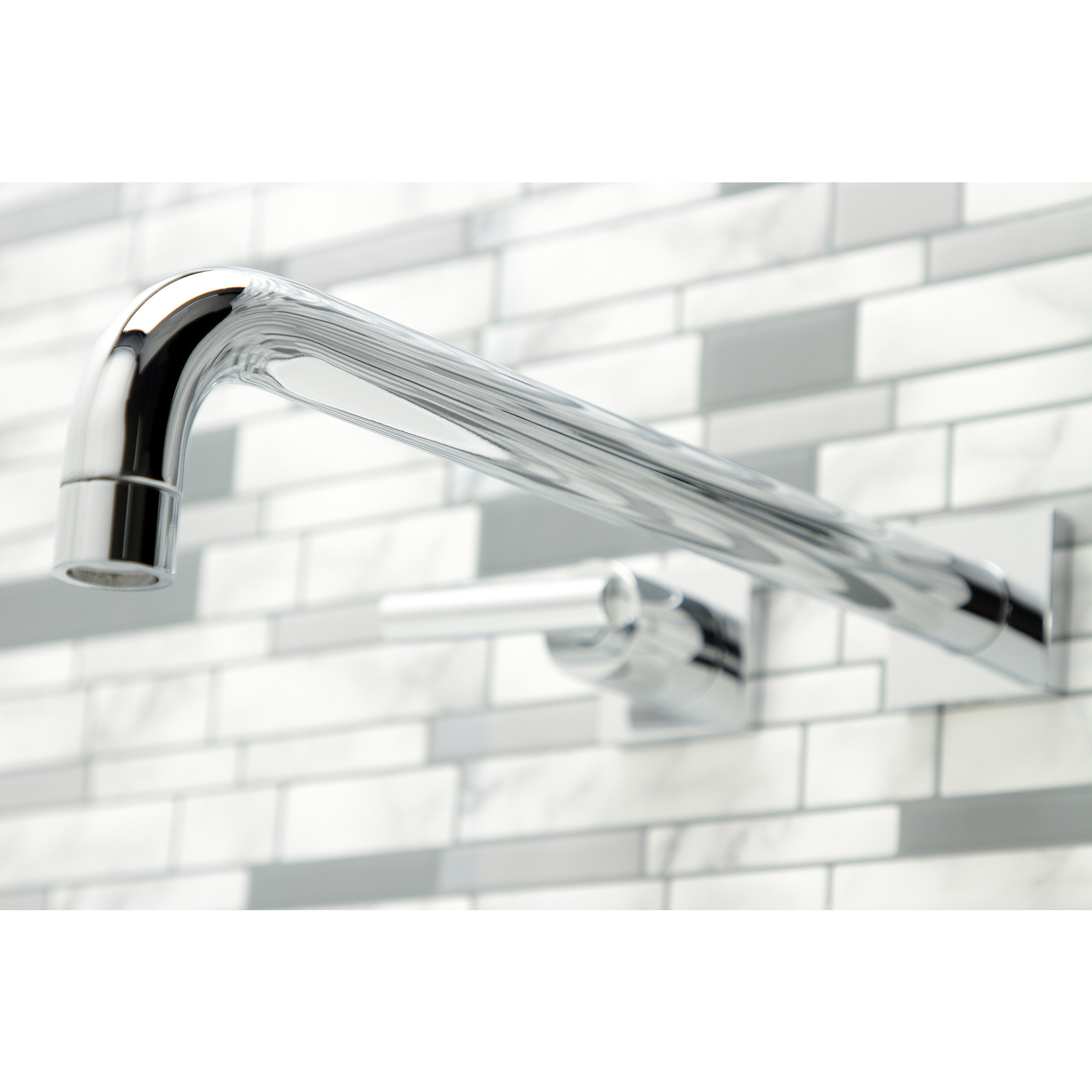 Kingston Brass KS6041CML Manhattan Two-Handle Wall Mount Roman Tub Faucet, Polished Chrome