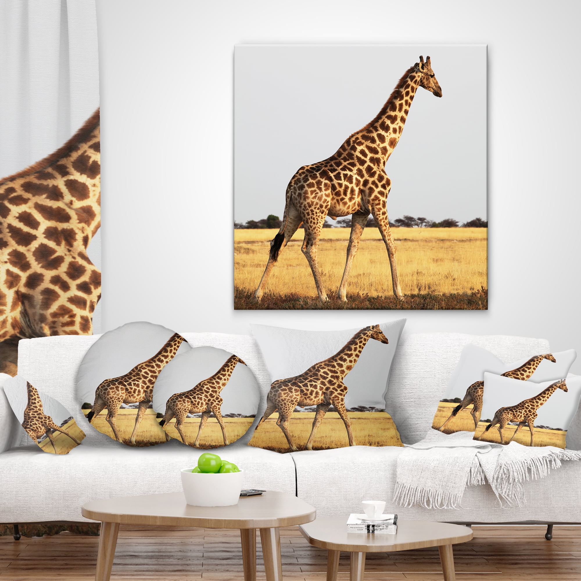 Designart 12" x 20" Brown Polyester Throw Pillow