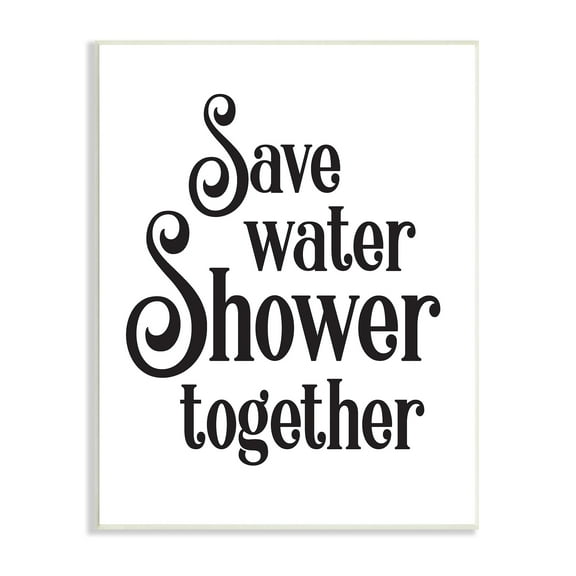 Stupell Industries Shower Together Humorous Bathroom Typography Casual Sign Graphic Art Unframed Art Print Wall Art, Design by Lettered and Lined