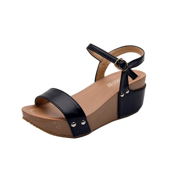 HBYJLZYG Summer Womens Sandals, Comfort Open Toe Platform Wedge Heel Sandals, Casual Women's Ankle Strap Slingback Walking Sandals