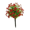 thumbnail image 2 of Artificial Flower Garden Estaca Faux Greenery Arbustos de 24 "Planta artificial para al aire libre Decoración del hogar fuera del hogar rojo, 2 of 8