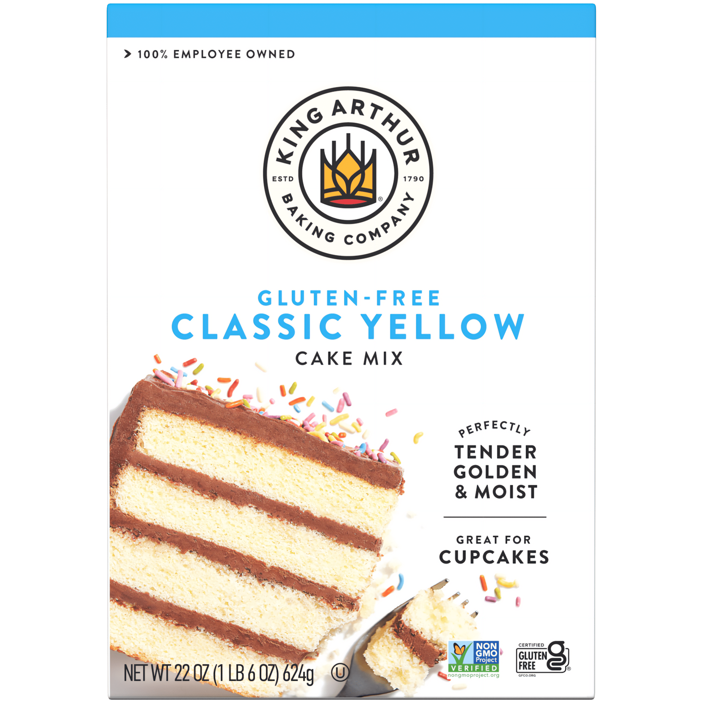 King Arthur Baking Company, Non-GMO Project Verified, Certified Gluten-Free Classic Yellow Cake Mix, 22 oz Box