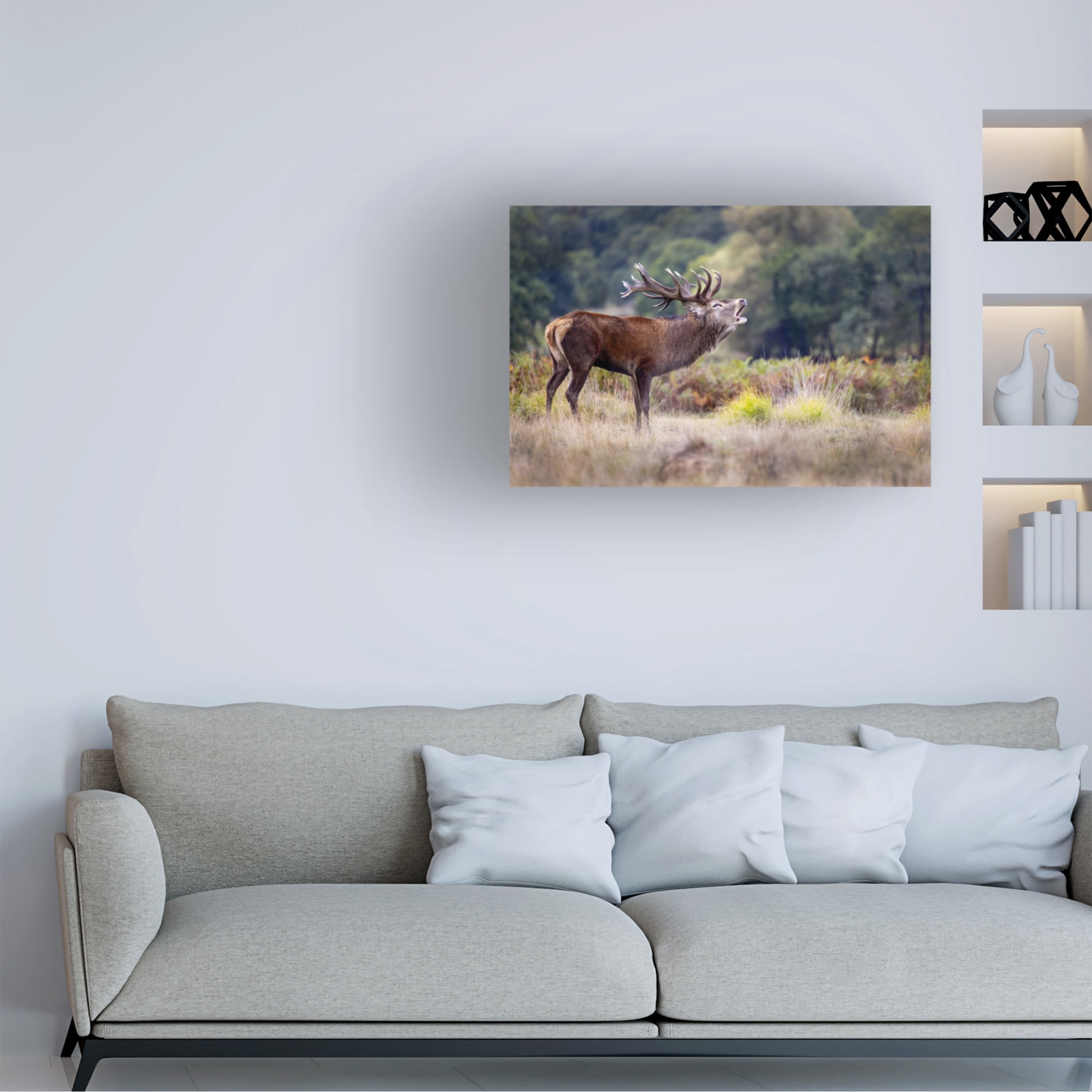 Canvas Wall Art - Marco Redaelli 'The Scream Of The Deer' Wall Art for Living Room, Bedroom, or Office Décor by Trademark Fine Art - 47 x 30 Inches