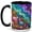 Black, variant on Stained Glass Seashell Coffee Mug, Ocean Art Mug, Ceramic Cup