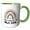 Green/White, variant on 3drose, Take a Walk on the Wild Side - Boho Rainbow Pink Leopard Print Pattern, 11oz Two-tone Black Mug