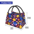 thumbnail image 2 of Yiaed Cute Flat Hand Drawn Fishes Print Lunch box lunch bag Portable Insulated Lunch Box for Women Men Cooler Tote Bag with Front Pocket for Work Picnic Travel, 2 of 6