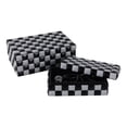 thumbnail image 5 of Checkered Decorative Box for Home Decor - Modern Keepsake and Jewelry Storage Boxes with Lids for Living Room - Contemporary Resin and Wood Organizer for Bedroom - Set of 2, 5", 4", Black & White, 5 of 10