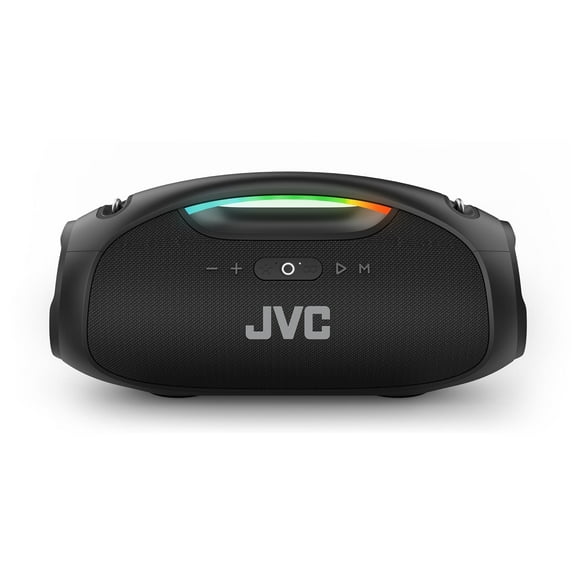 JVC Portable Boombox SP-PA15BT, 120W Max Output with Powerful Bass, 11 hour battery life with rechargeable battery, Quick Charging, Waterproof IPX6 Rated, Power Bank Function